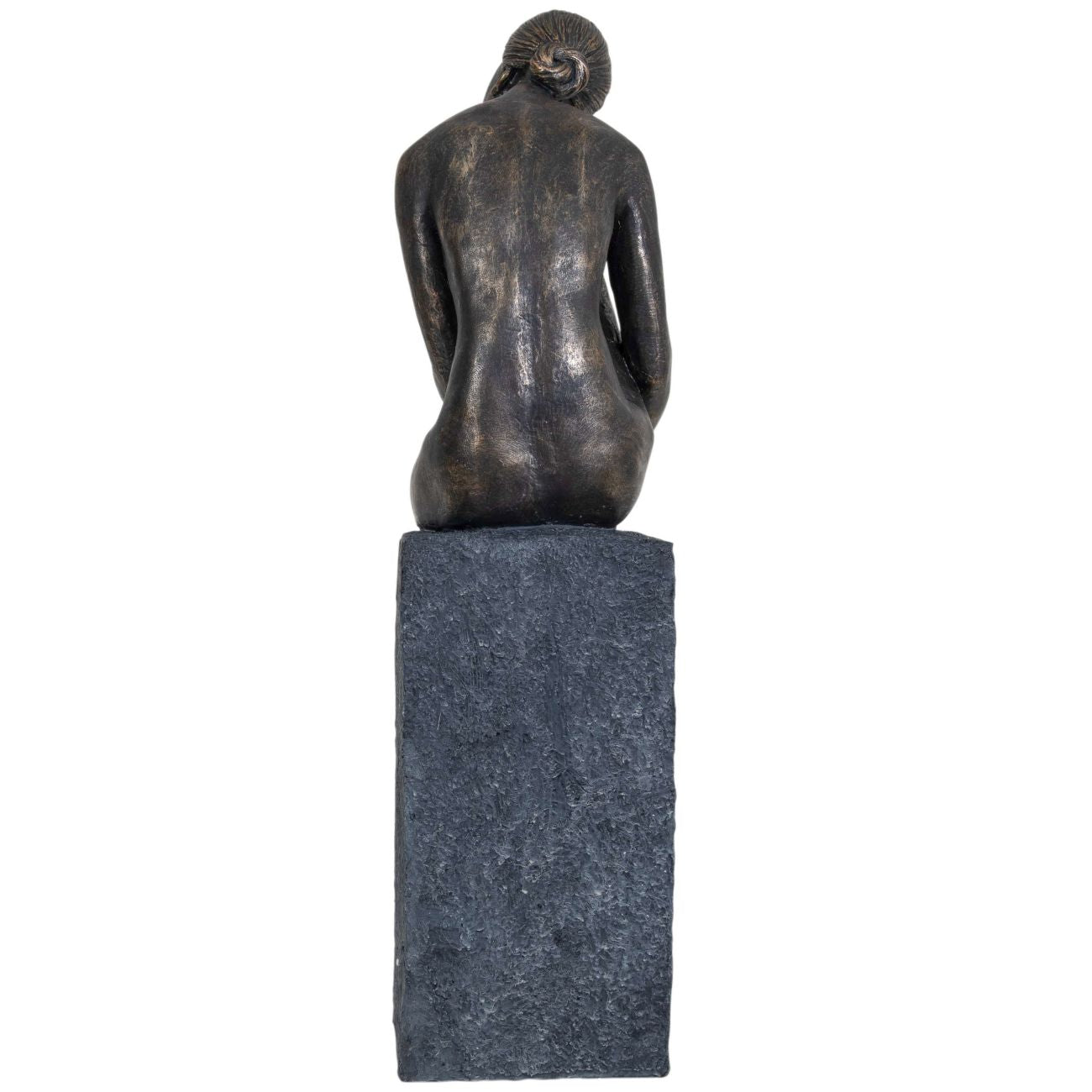 Antique Bronze Thinking Lady Floor Standing XL Sculpture